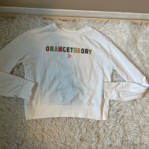Orangetheory Fitness, OTF, white crewneck logo sweatshirt small